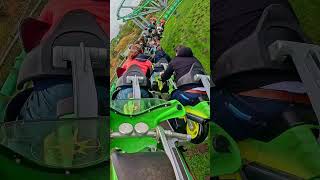 🏍️💨 Crazy Motorbike RollerCoaster at Toverland  Vekoma Booster Bike Shorts [upl. by Yzzik448]