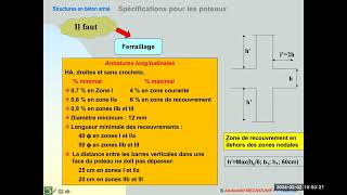 Chap18 DDS Prescriptions de dimensionnement et dispositions constructives selon RPA992003 [upl. by Nonohcle53]