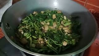 Adobong kangkong with tofu or tokwa [upl. by Nnahtur]