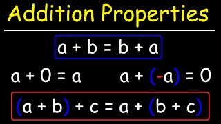 Addition Properties  Commutative Associative Identity Inverse  Algebra [upl. by Innob223]