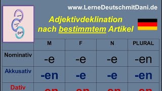 Deutsch lernen Die Adjektivdeklination alle Tabellen alle Beispiele [upl. by Nitsu]