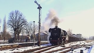 Winterdampf  Güterzüge am Rennsteig mit Dampflok 44 14868 [upl. by Attiuqahs458]