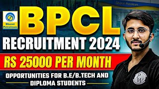 BPCL Recruitment 2024  BPCL Apprenticeship 2024  BPCL GraduateDiploma Apprentices 2024 [upl. by Brita]