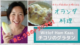 20【オランダ料理】チコリのグラタン  Witlof Ham Kaas chicory with ham and cheese [upl. by Susej]