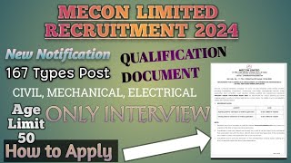 MECON LIMITED RECRUITMENT 2024MECON LIMITED RANCHI VACCANCY FORM FILL UP VIDEO FULL DETAILS [upl. by Nwavahs982]