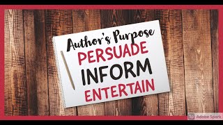 Authors Purpose Song  PIE  Persuade Inform Entertain [upl. by Corbie]