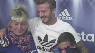 David Beckham surprises Team GB fans in photo booth [upl. by Eboh]