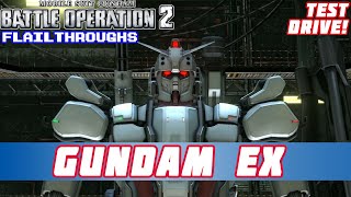 Gundam Battle Operation 2 Test Drive The Gundam EX Is A One Year War Gundam With Jumpkick Skills [upl. by Llednov]