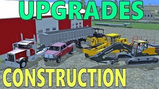 Farming Simulator 17  Construction Upgrades  New Excavator Compactor Grader Trailer amp More [upl. by Intisar]