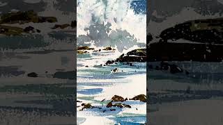 Waves Talk art landscapeart landscape artandcraft painting [upl. by Nodlew]