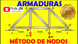 Estática Armaduras método de nodos [upl. by Ame422]