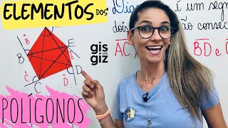 ELEMENTOS DE UM POLÍGONO \Prof Gis MATEMATICA 02 [upl. by Fritze25]