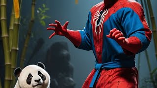 SpiderMan  Panda Hybrid superheroes marvel dc youtubeshortsviralreelspanda [upl. by Coady]