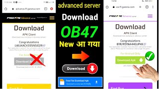 How To Download Advance Server Free Fire  Fire Fire Advance Server  Ff New Update  Ob47 Update [upl. by Wagoner143]