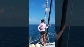 Keeping an eye out for bommies🪸😎 sailing boatlife pacificislands [upl. by Anert]