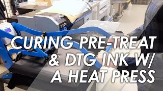 How to Cure PreTreat Solution amp DTG Ink Using a Heat Press [upl. by Ydaf]