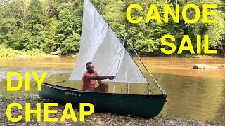 DIY Cheap Canoe Sail [upl. by Alleacim]