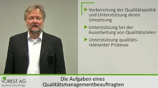 Was sind die Aufgaben des Qualitätsmanagementbeauftragten  QMB [upl. by Lewes205]