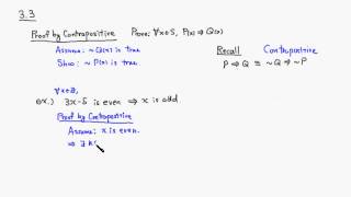 MTH500 33 Proof by Contrapositive [upl. by Rriocard]