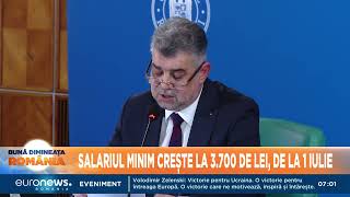 Marcel Ciolacu Salariul minim brut pe economie va crește de la 3300 de lei la 3700 de lei în 2024 [upl. by Arrec513]