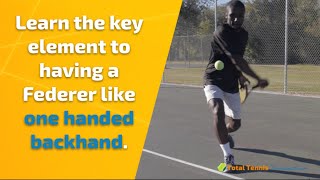 Tennis Backhand Learn the key element to having a Federer like one handed backhand [upl. by Meli32]