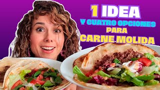 Qué hago de comer con carne molida que no sea albondigas ni picadillo1 IDEA 4 OPCIONESMarisolpink [upl. by Aiykan]