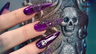 Goth •Special• Sculpted Acrylic Nails 🗡️ [upl. by Eelan]