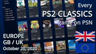 Every PS2 CLASSICS game on the PlayStation Store EU [upl. by Petronilla]