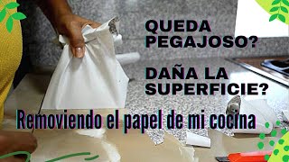 Cómo quitar vinilo de la cocinaQuitando papel adhesivo [upl. by Eiffub]