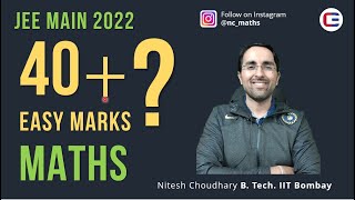 Topics to Easily Score 40 plus marks in MATHS  JEE Main 2022 jeemain jeemains2022 jeemains [upl. by Carlyn]