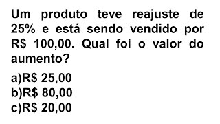 Porcentagem de aumento  exercício resolvido [upl. by Stryker873]