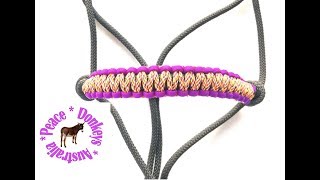 How to make twotone nosebands for rope horse halters using paracord [upl. by Bowers]