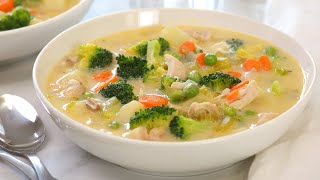 Creamy Chicken Soup with Vegetables  Hearty amp Nutritious Fall Recipes [upl. by Auqinot]