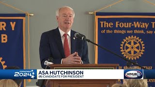 GOP presidential candidate Asa Hutchinson campaigns in Portsmouth [upl. by Obola]