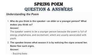 Spring Poem class 5 Gulmohar Question and Answers icse [upl. by Asylem]