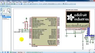 PIC18F4550 with SSD1306 OLED 128x64 Proteus simulation [upl. by Odanref694]