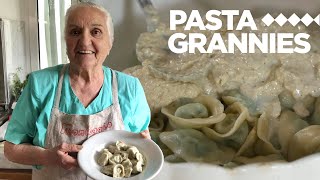 92 year old Enrichetta makes pansoti ravioli with walnut sauce  Pasta Grannies [upl. by Ivad]