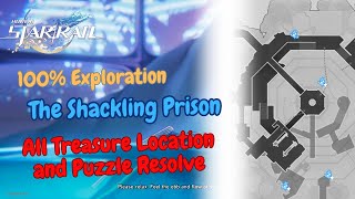 Honkai Star Rail The Shackling Prison Map 100 Exploration  All Treasure and Puzzle Resolve [upl. by Hannover]