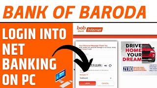 How to Login Into Bank of Baroda Net Banking on Computer  BOB Net Banking Login Tutorial [upl. by Hands740]