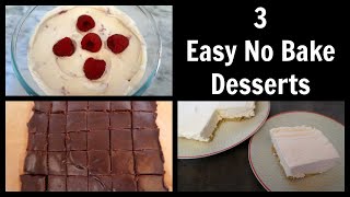 3 Easy No Bake Desserts  Simple Dessert Recipes [upl. by Nosyrb]