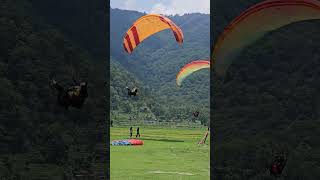 Paragliding Pokhara NepalTandemflight Paragliding Landing🇳🇵🪂 [upl. by Halsey]