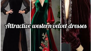 velvet dresseswestern velvet dresses collection new dresses designs [upl. by Aihsal184]