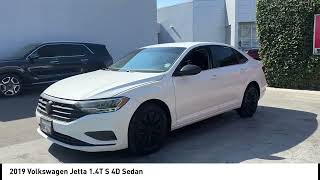 2019 Volkswagen Jetta Pure White Titan Black wCloth Seat Trim madera Visalia Fresno Financing Clov [upl. by Nylarad]