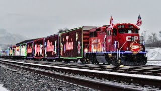 Canadian Pacific Holiday Train 2022  Chasing It Thru The Snowy Thompson Canyon ❄️ [upl. by Em]