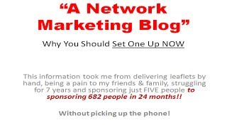 Why You Need A Network Marketing Blog Immediately [upl. by Ynelram]