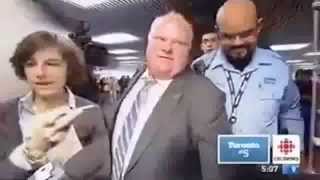 FUNNY  Rob Ford Walks Into Camera  Toronto Mayor [upl. by Eidua]