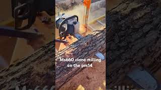 Ms660 chinese clone chainsaw milling on the pm14 chainsaw mill by Norwood [upl. by Melamed]