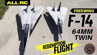 Freewing 64mm F14 Tomcat second flight with size comparison to the 80mm version [upl. by Olram]