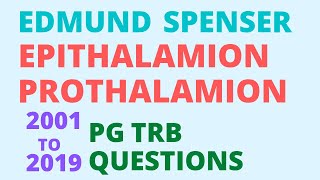 Spensers EpithalamionProthalamion2001 to 2019trb questions [upl. by Anilam76]