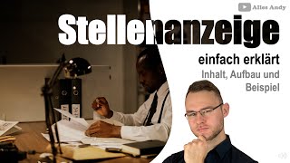 Stellenanzeige einfach erklärt mit Beispiel  Aufbau amp Inhalt [upl. by Aluin]